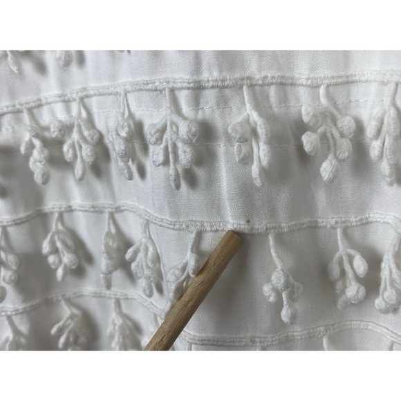 Farm Rio White 3D Flower Embroidered Tassel Mini Dress S Boho Resort Artisanal - Picture 16 of 16